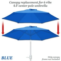 Blue BenefitUSA Replacement Umbrella Canopy Cover for 6.5ft 6 Ribs Patio Market Umbrella CANOPY ONLY